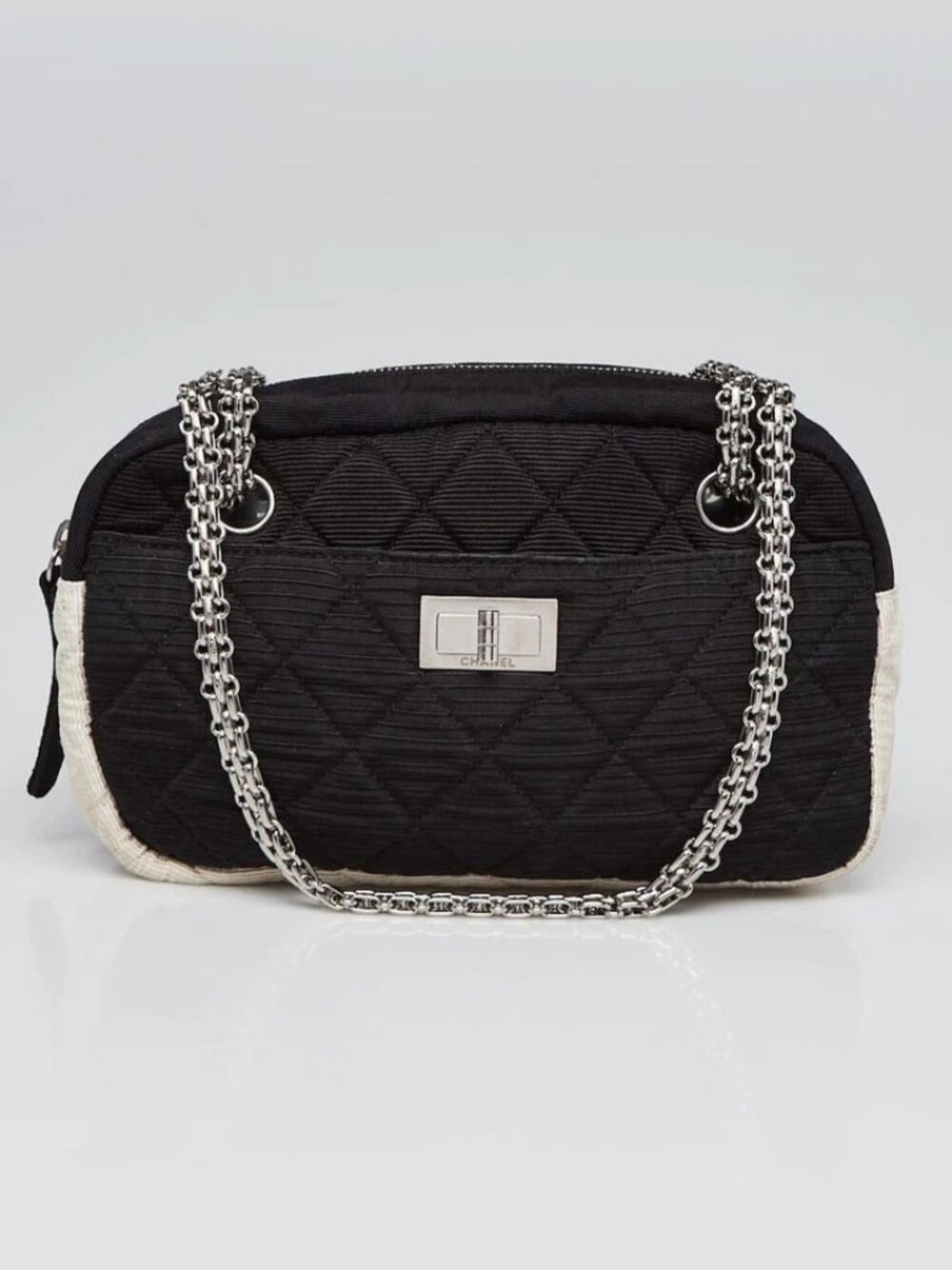 Chanel Black/Ivory Quilted Nylon Reissue Small Camera Case Bag